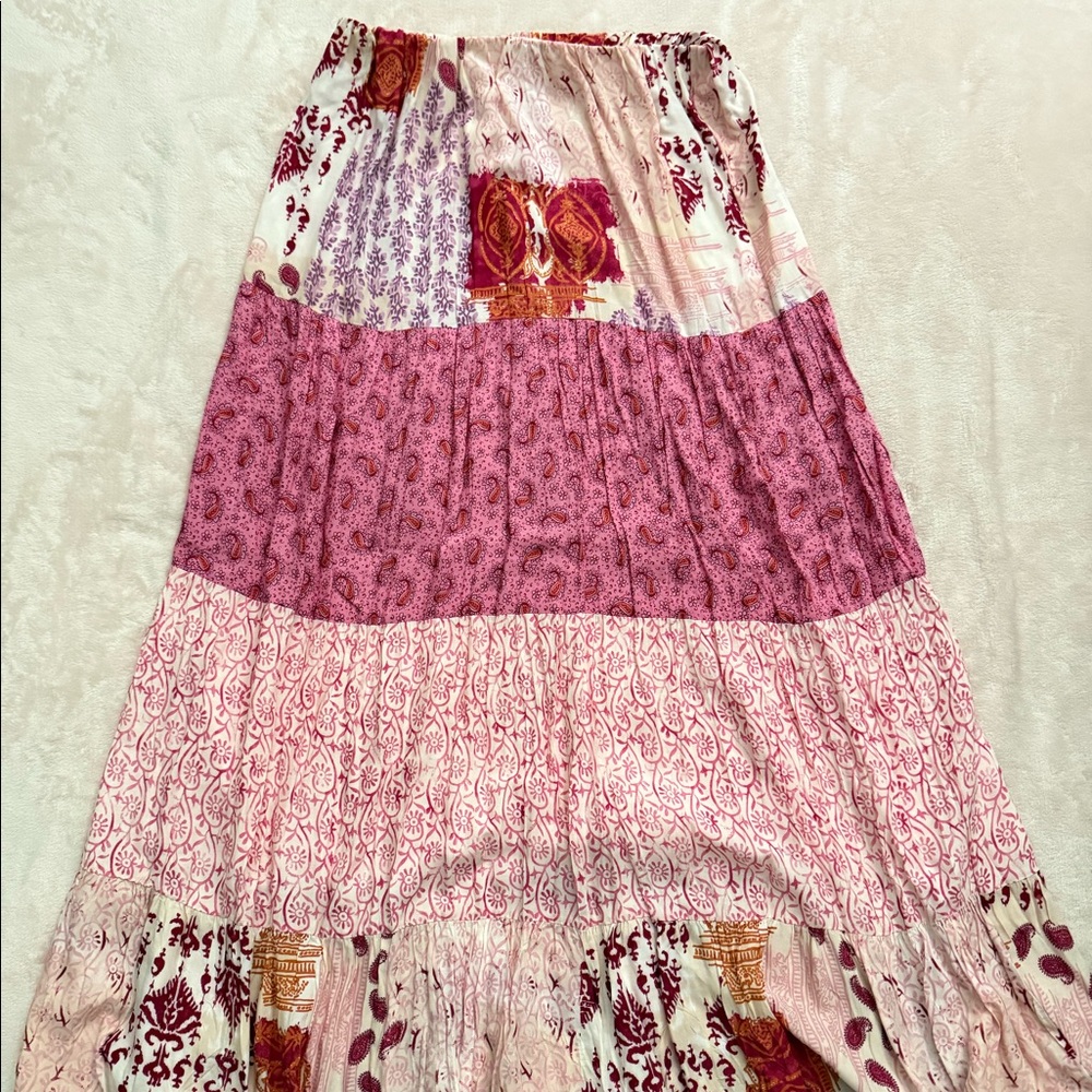 Zara Patchwork Maxi Skirt